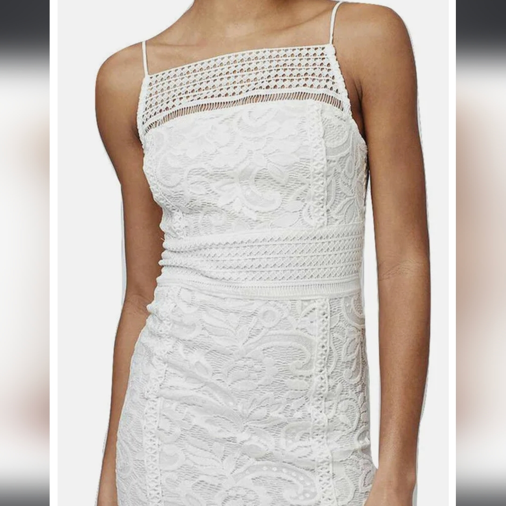 Topshop mini bodycon lace dress.